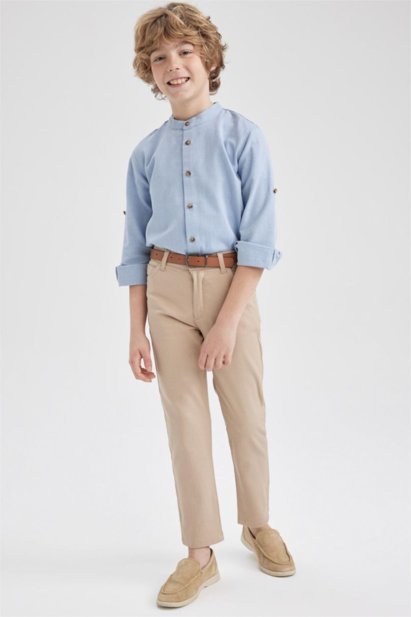 BOYS & TEENS Light Vison Boy Belted Gabardine 2 Piece Trousers