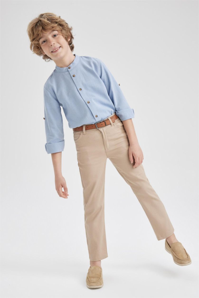 BOYS & TEENS Light Vison Boy Belted Gabardine 2 Piece Trousers