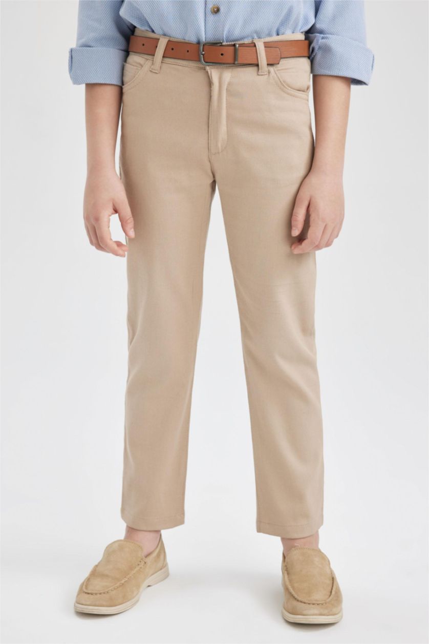 BOYS & TEENS Light Vison Boy Belted Gabardine 2 Piece Trousers