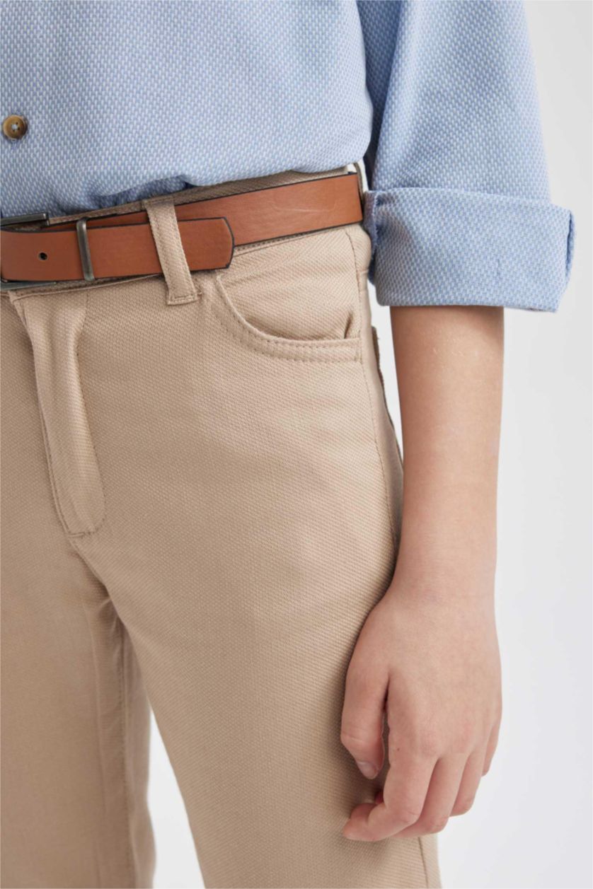 BOYS & TEENS Light Vison Boy Belted Gabardine 2 Piece Trousers