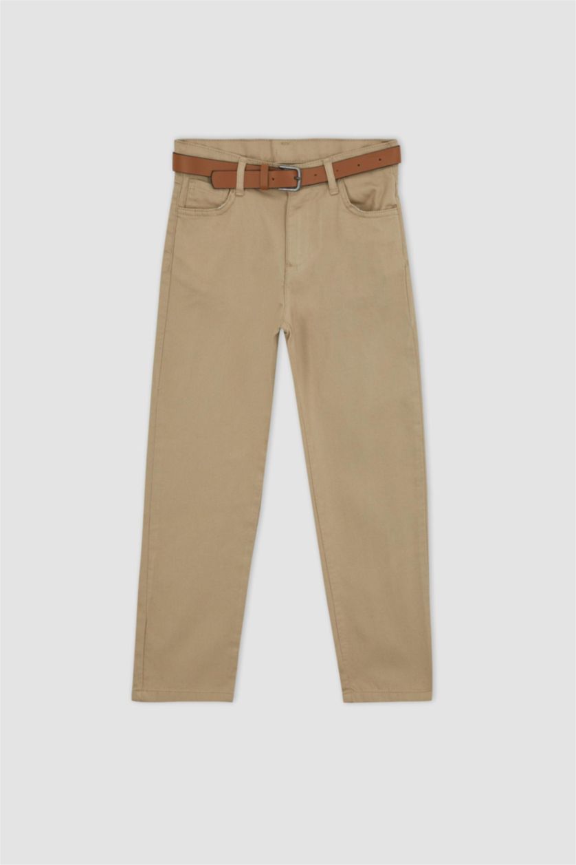 BOYS & TEENS Light Vison Boy Belted Gabardine 2 Piece Trousers