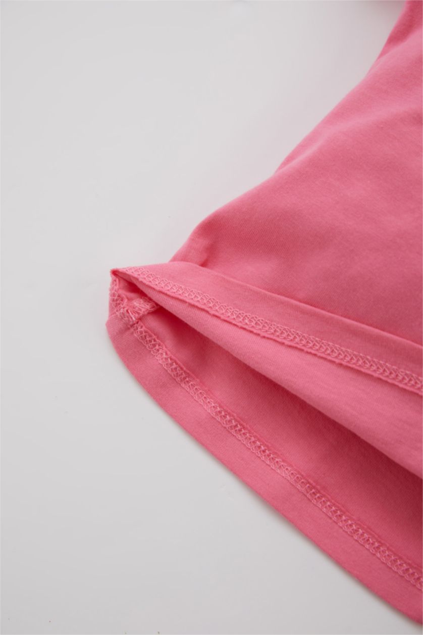 BABY GIRL Pink Regular Fit Flower Short Sleeve T-Shirt