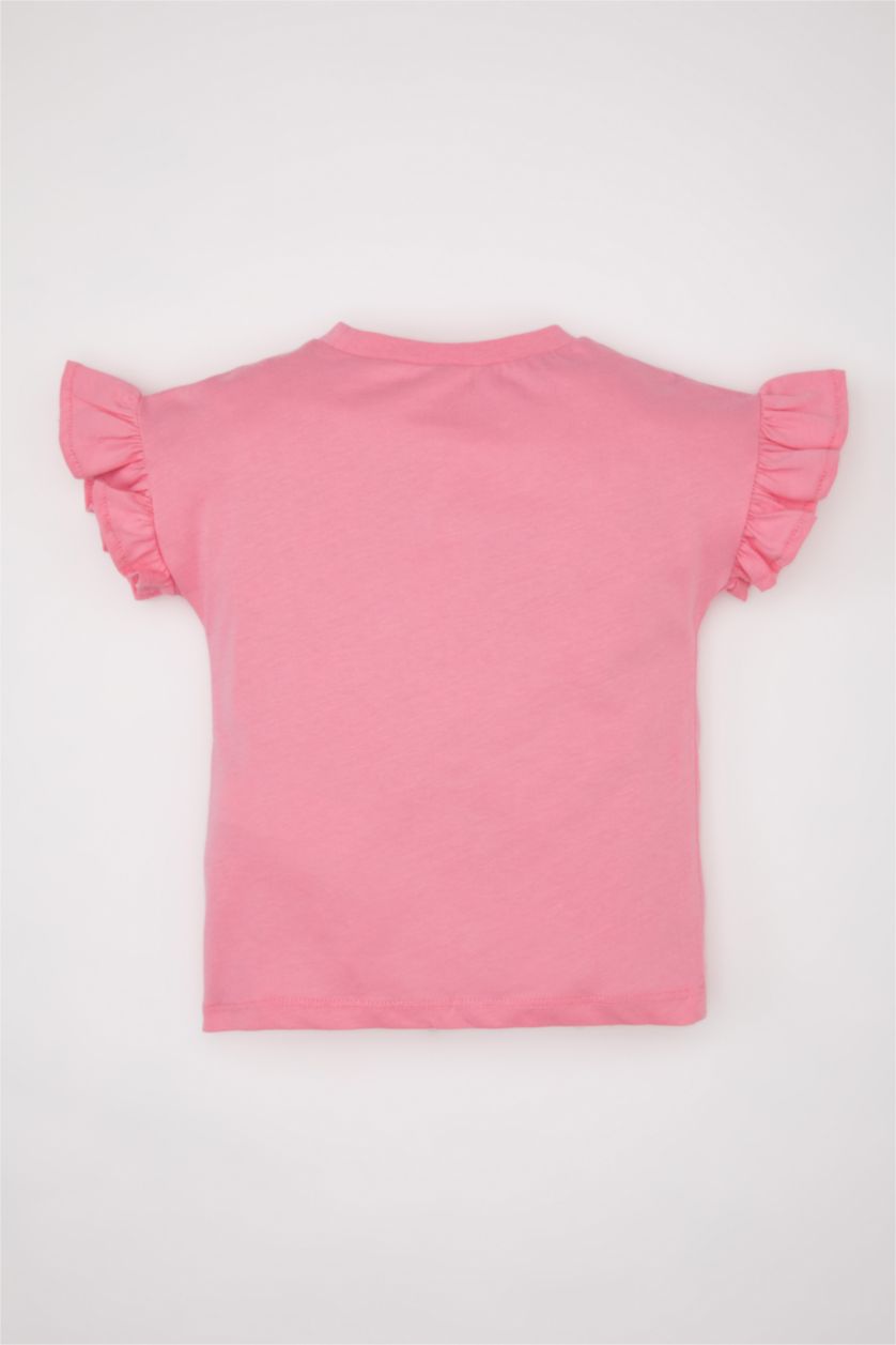 BABY GIRL Pink Baby Girl Crew Neck Printed Short Sleeve T-Shirt
