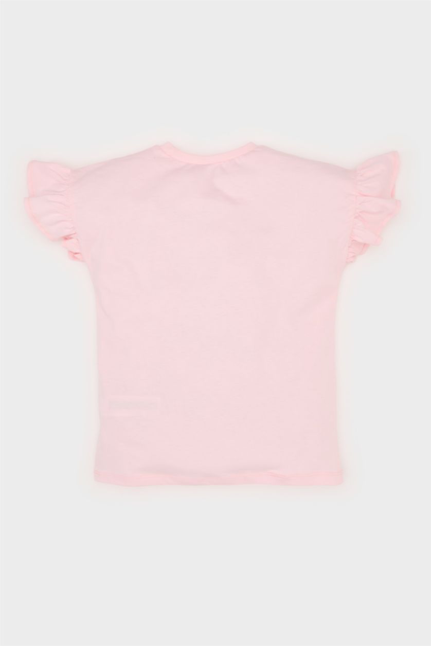 Baby Girl Light Pink Baby Girl Regular Fit Crew Neck Floral T-Shirt