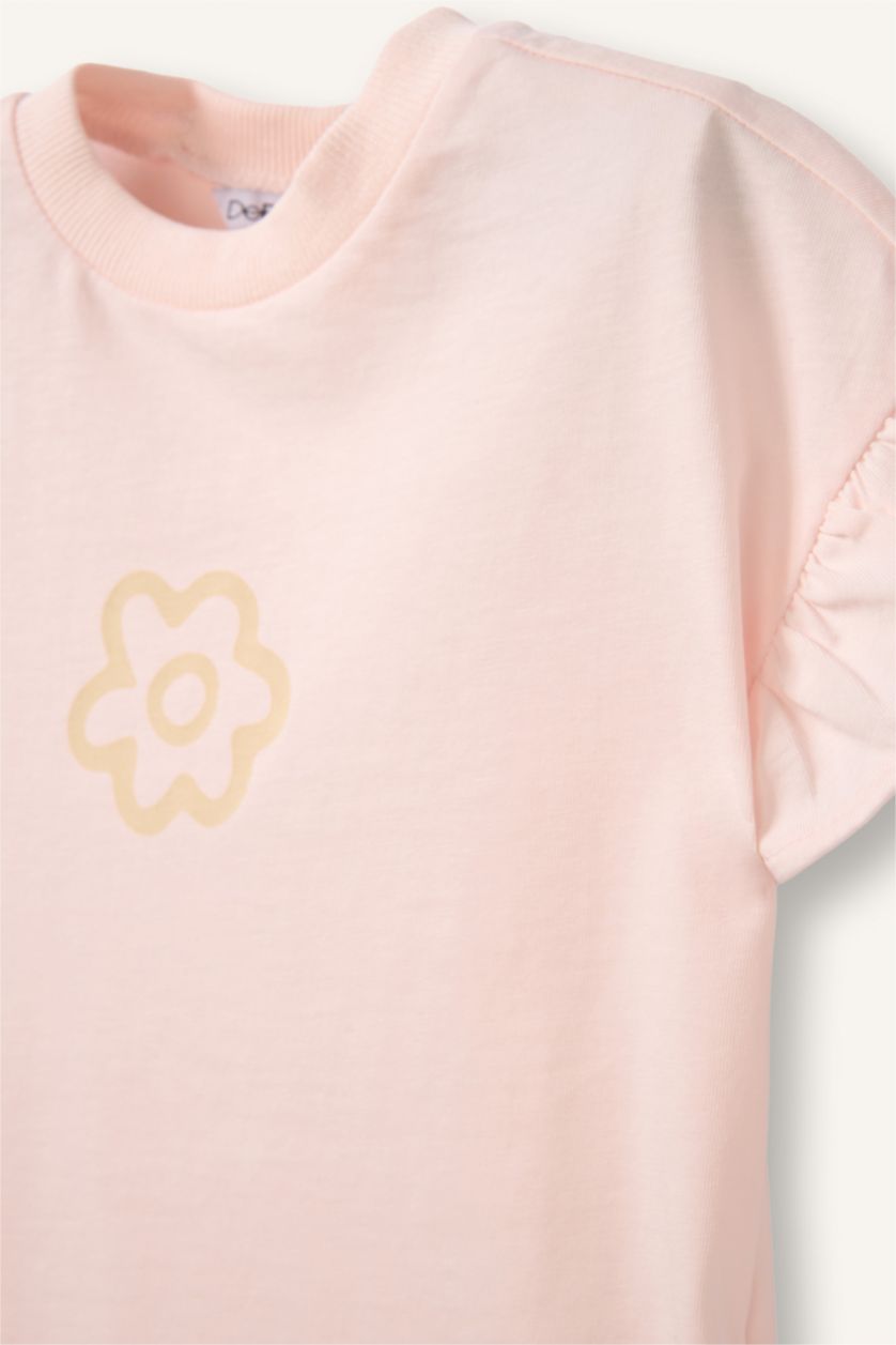 Kız Bebek Pembe Çiçekli Tişört Kız Bebek