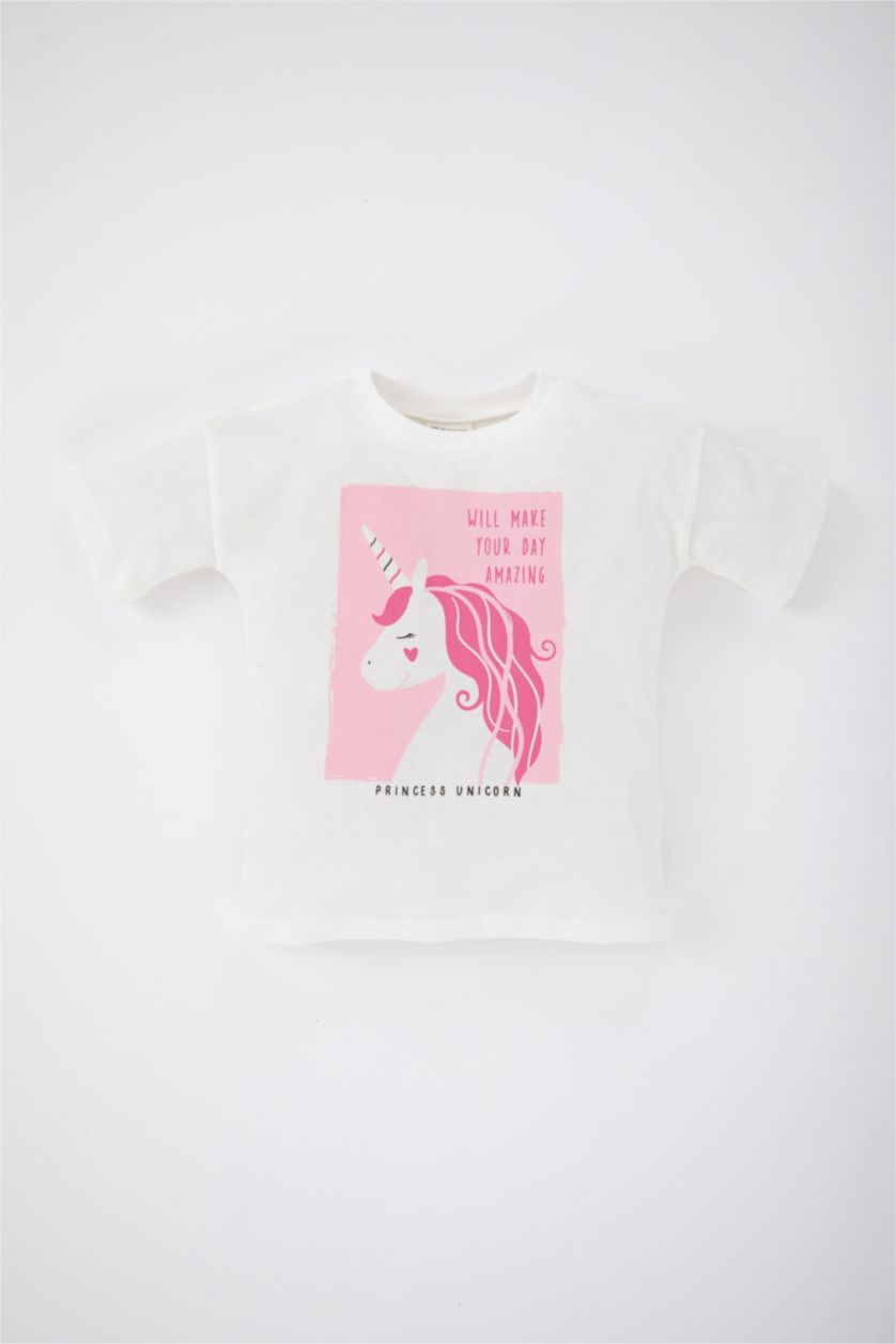BABY GIRL White Regular Fit Short Sleeve T-Shirt