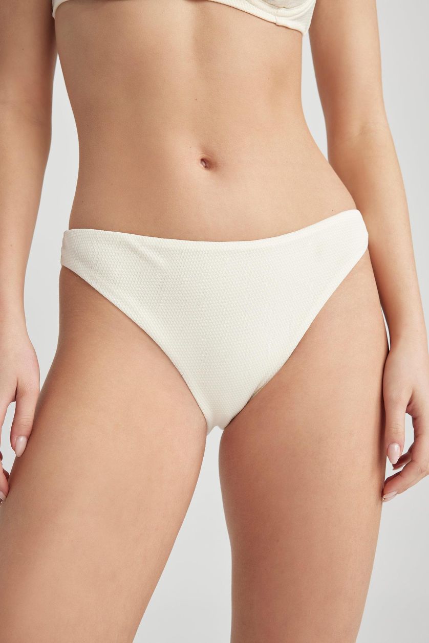 WOMAN Ecru Fall in Love Regular Fit Bikini Bottom