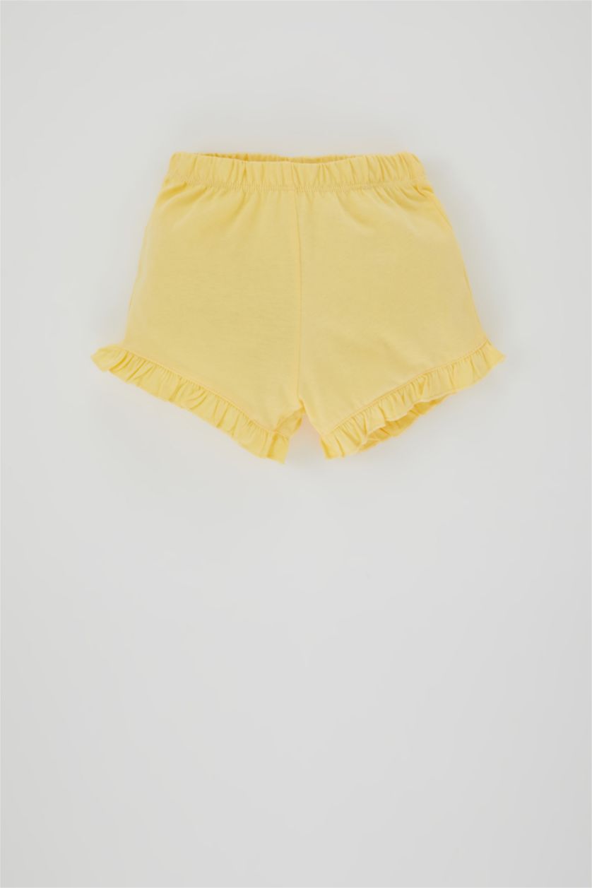 طفلة صغيرة أصفر سيت بناتي شورت تيشيرت باليونيكورن - قطعتين