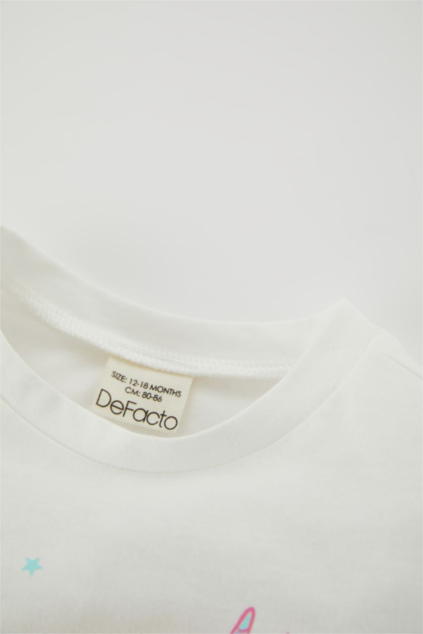 طفلة صغيرة أصفر سيت بناتي شورت تيشيرت باليونيكورن - قطعتين