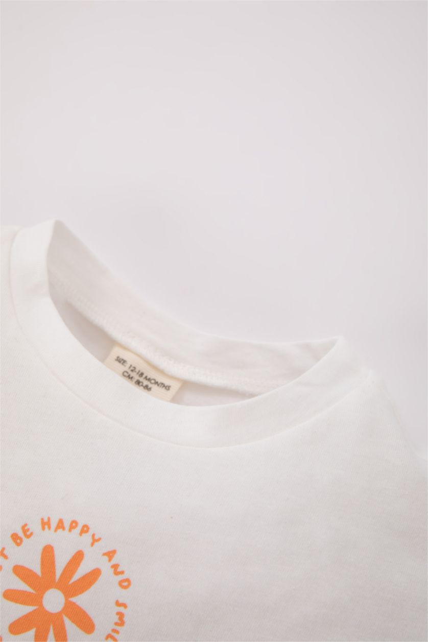 BÉBÉ FILLE Orange Ensemble En Tricot Col Ras Du Cou Manche Courte 2 BéBé Fille