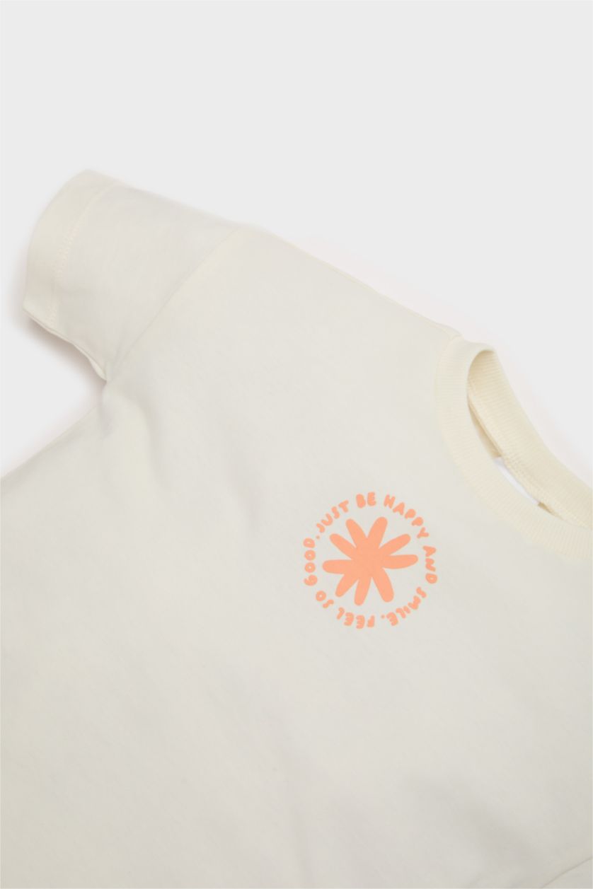 Baby Girl Light Orange Baby Girl Short Sleeve 2 Piece Set