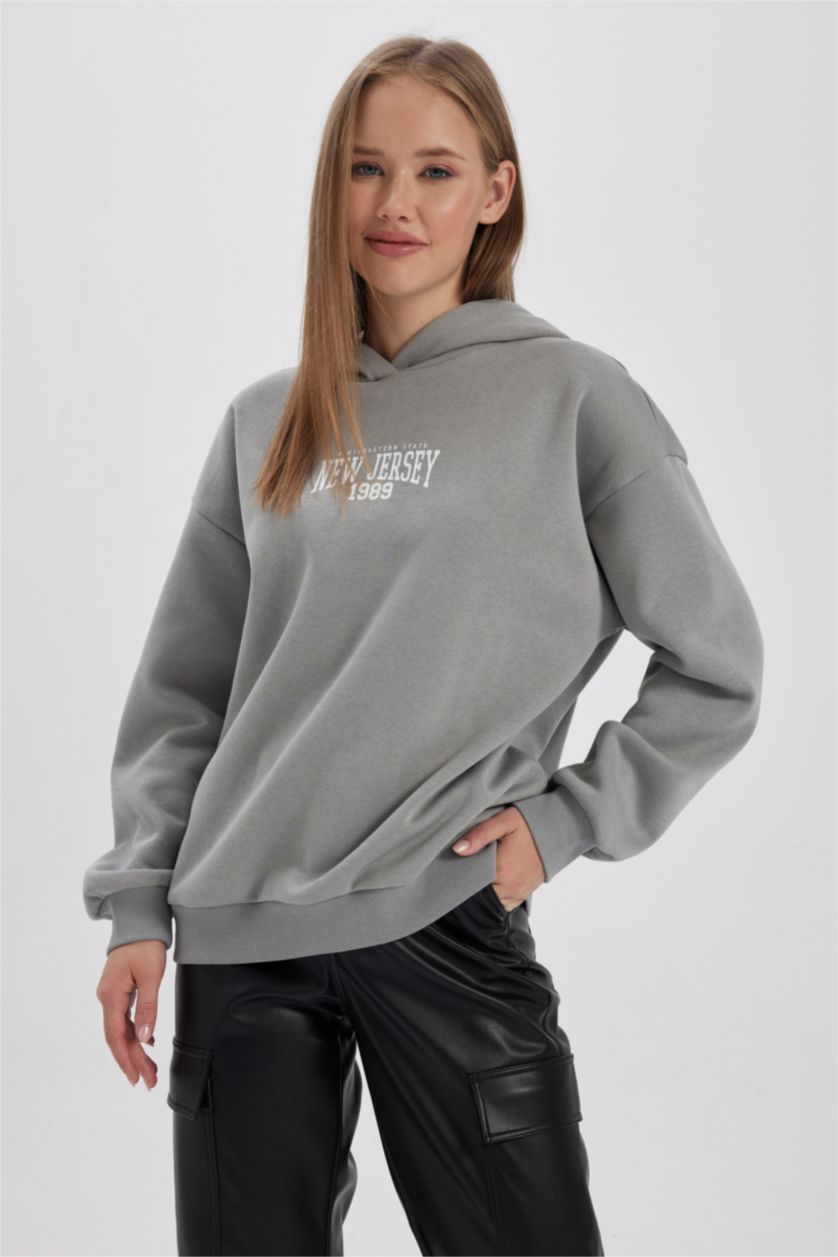 FEMME Gris Sweat- Shirt Coupe Oversize