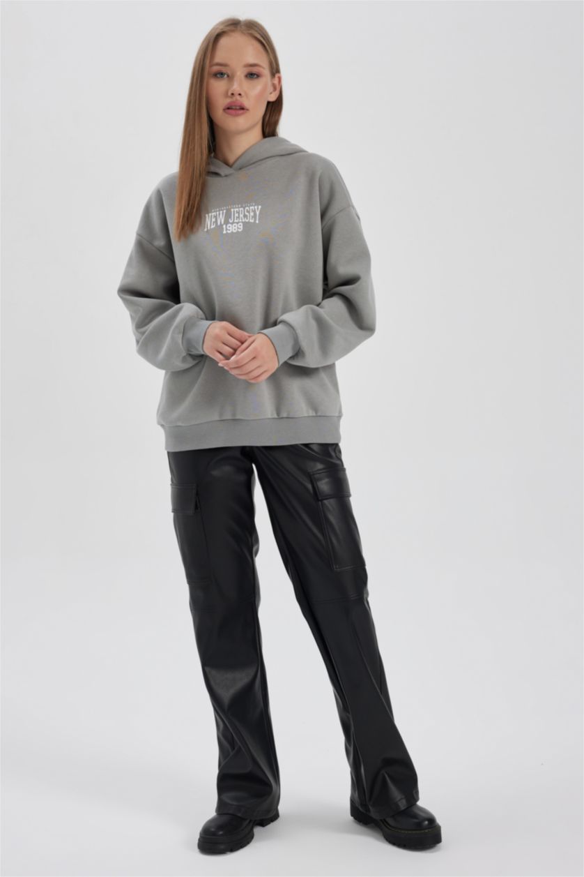 FEMME Gris Sweat- Shirt Coupe Oversize