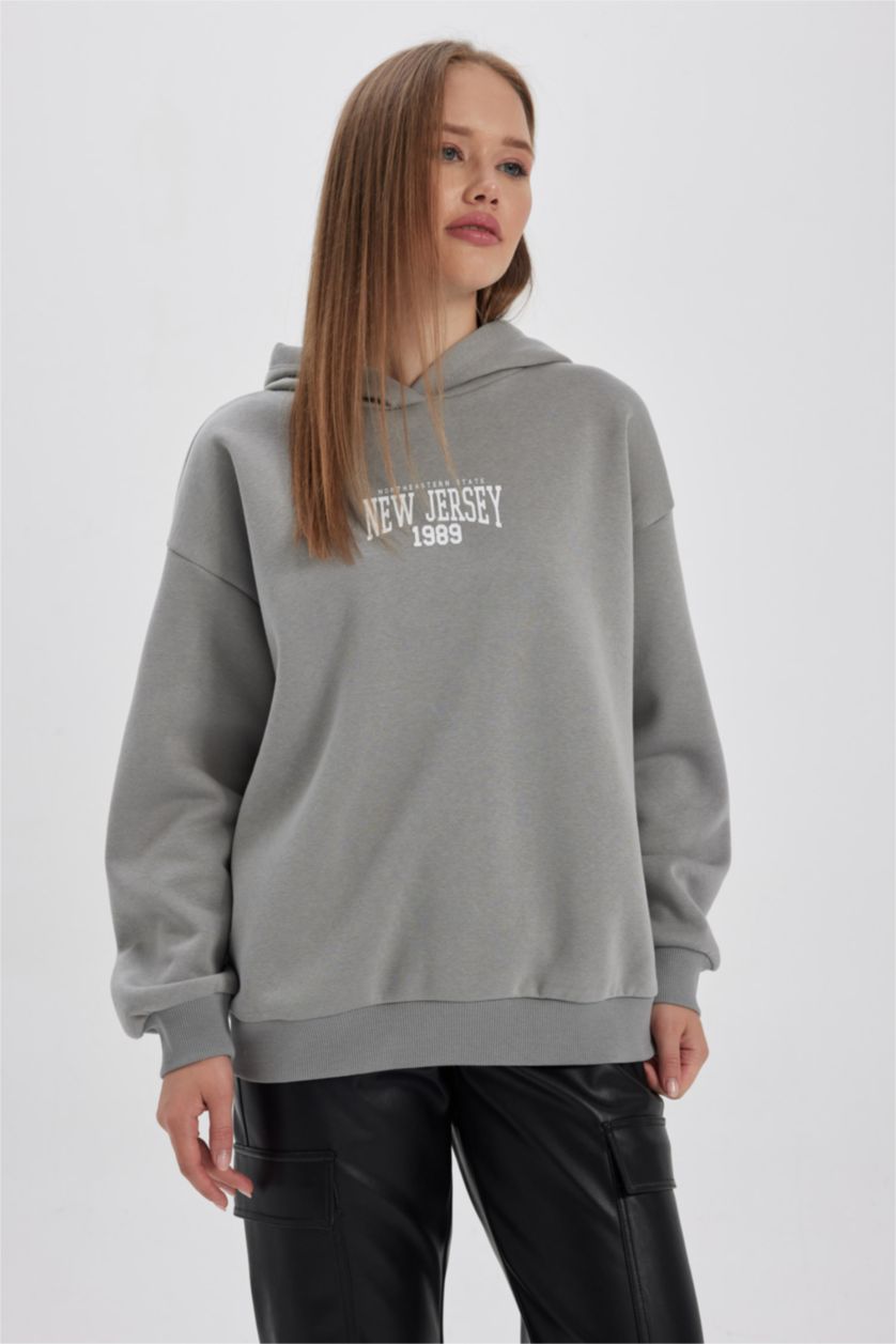 FEMME Gris Sweat- Shirt Coupe Oversize