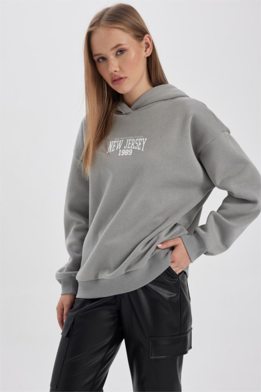 FEMME Gris Sweat- Shirt Coupe Oversize