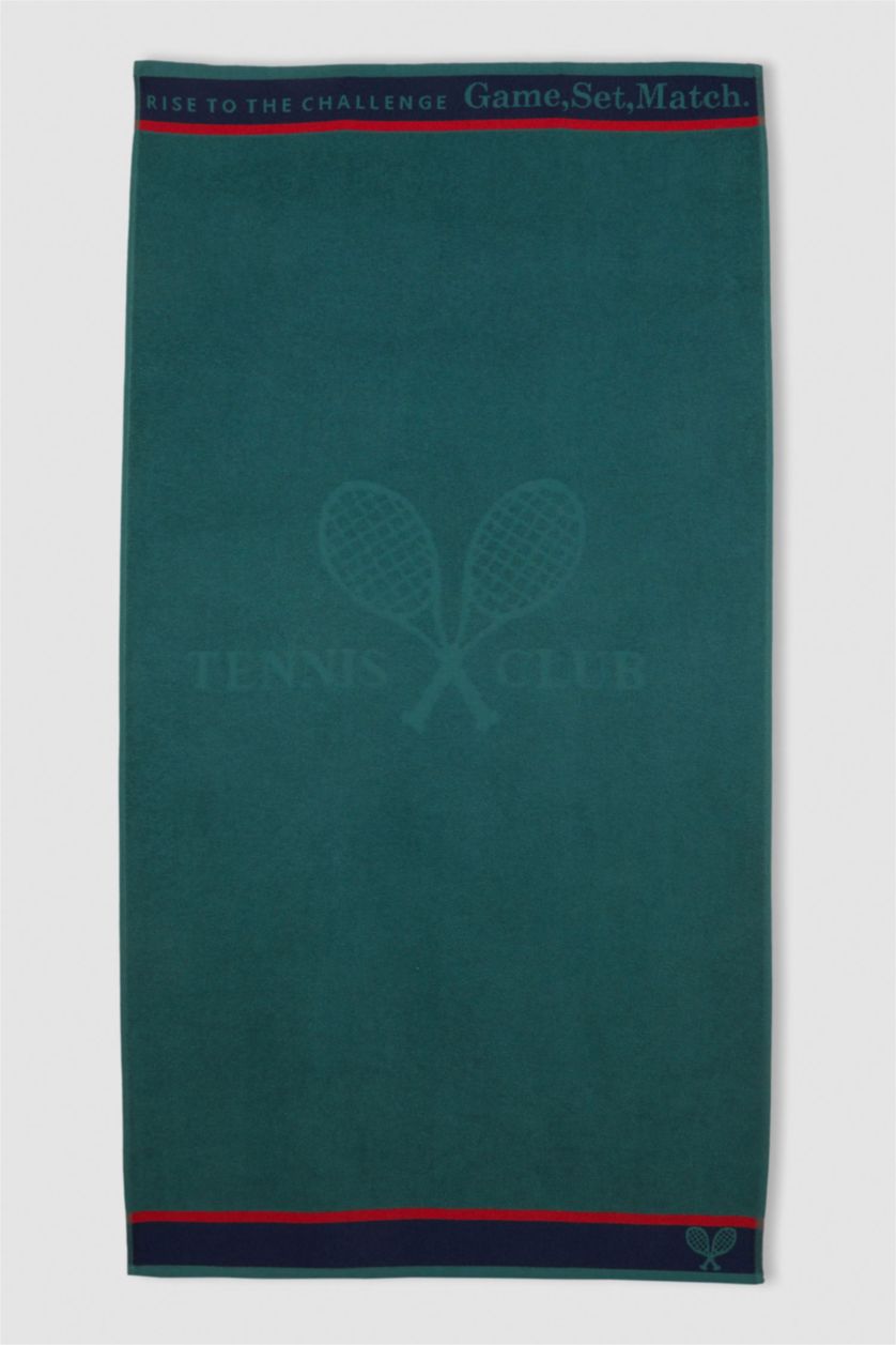 Erkek Koyu Yeşil Erkek Pamuklu Plaj Havlusu
