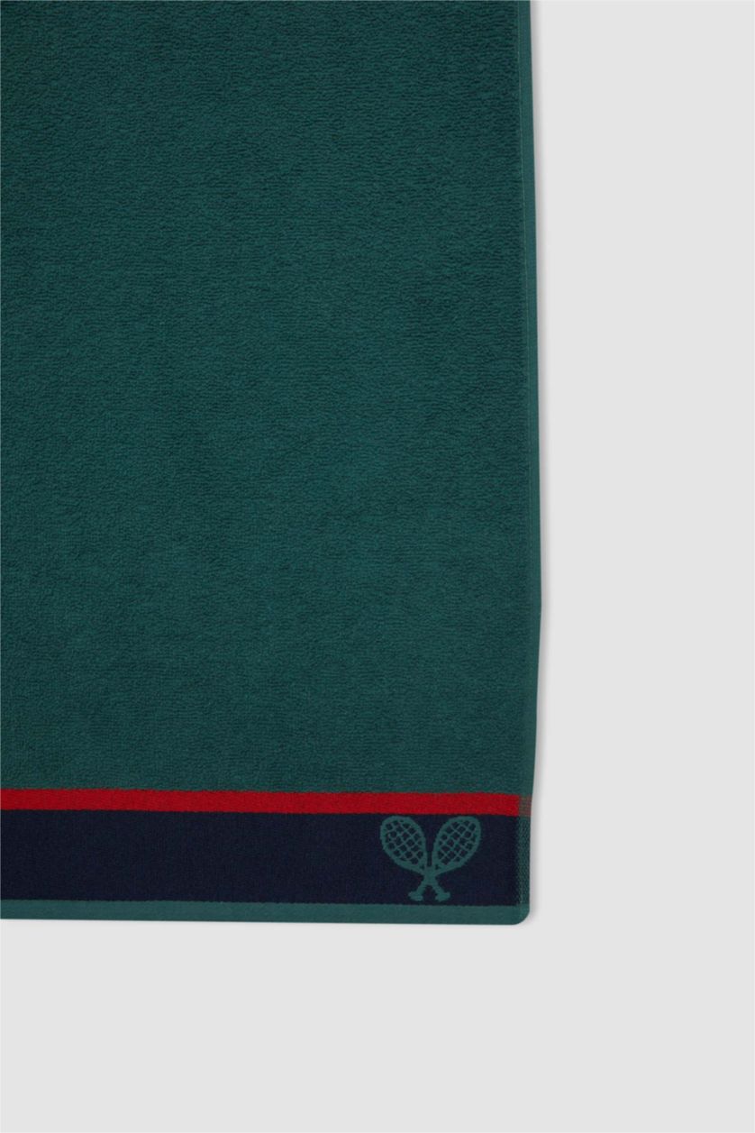 Erkek Koyu Yeşil Erkek Pamuklu Plaj Havlusu