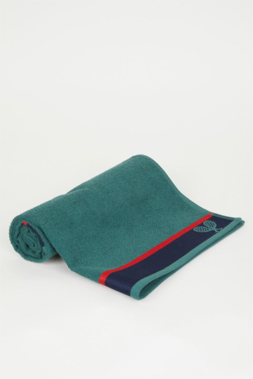 Erkek Koyu Yeşil Erkek Pamuklu Plaj Havlusu