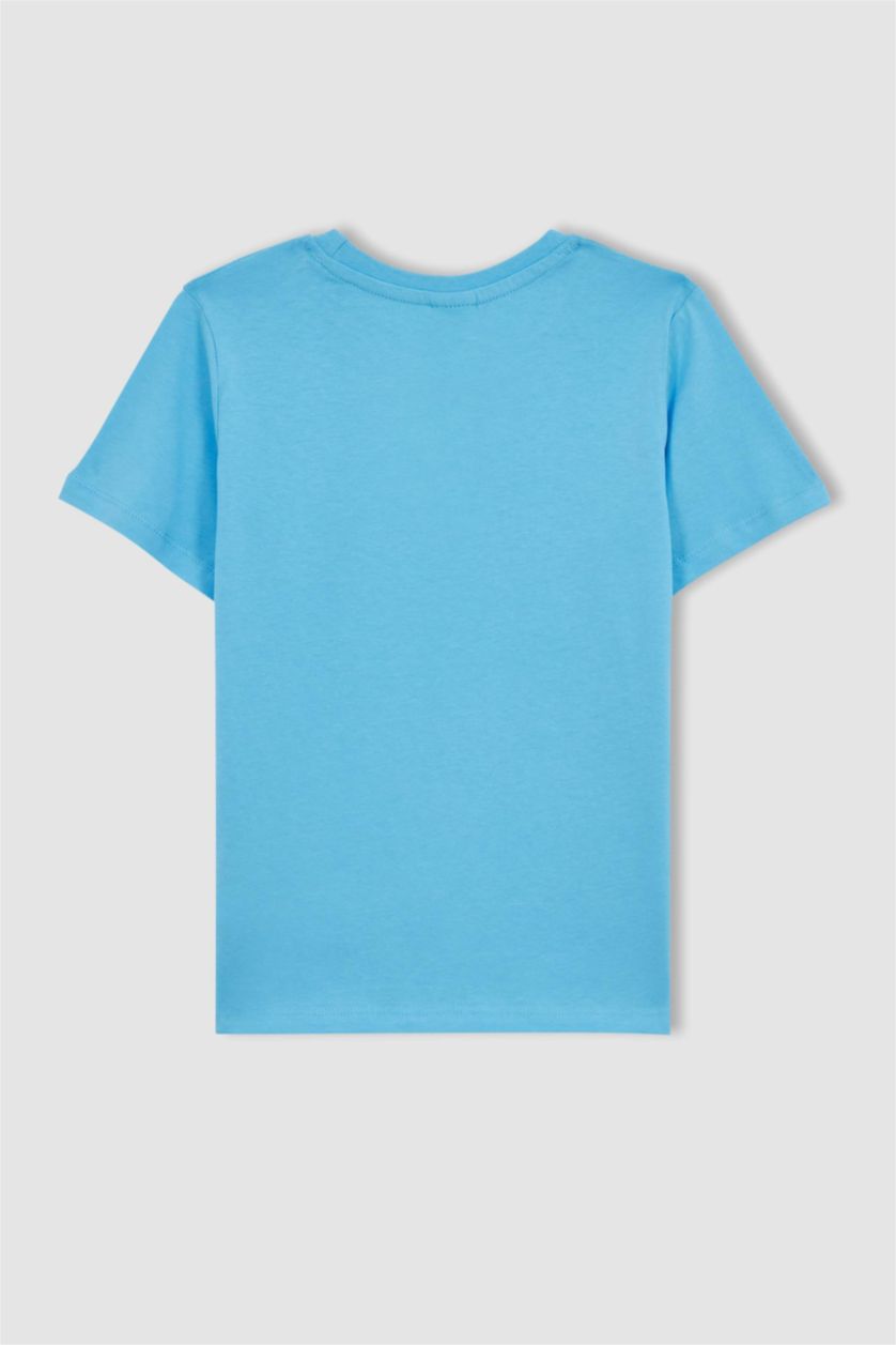 أولاد فيروزي تيشيرت مطبوع قصة عادية برقبة مستديرة