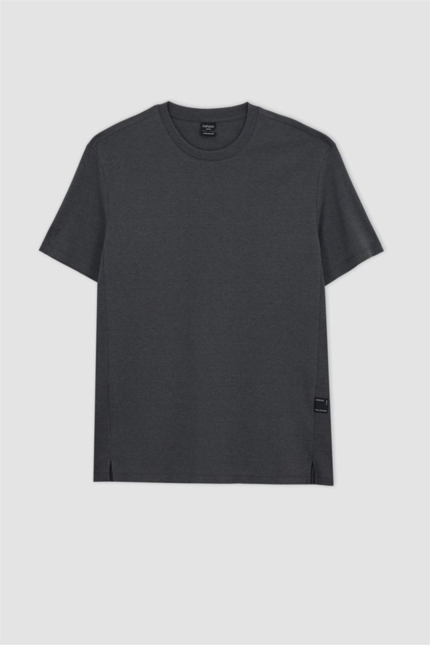 رجالي ميلانج أنترا تي شيرت بريميوم بيزك نص كم قصة عادية برقبة مستديرة ميلانج أنترا