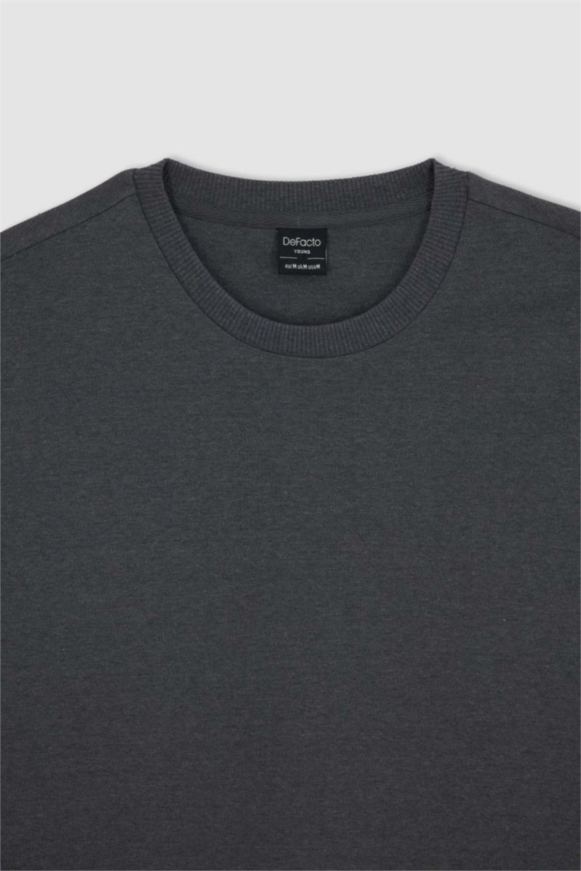 رجالي ميلانج أنترا تي شيرت بريميوم بيزك نص كم قصة عادية برقبة مستديرة ميلانج أنترا