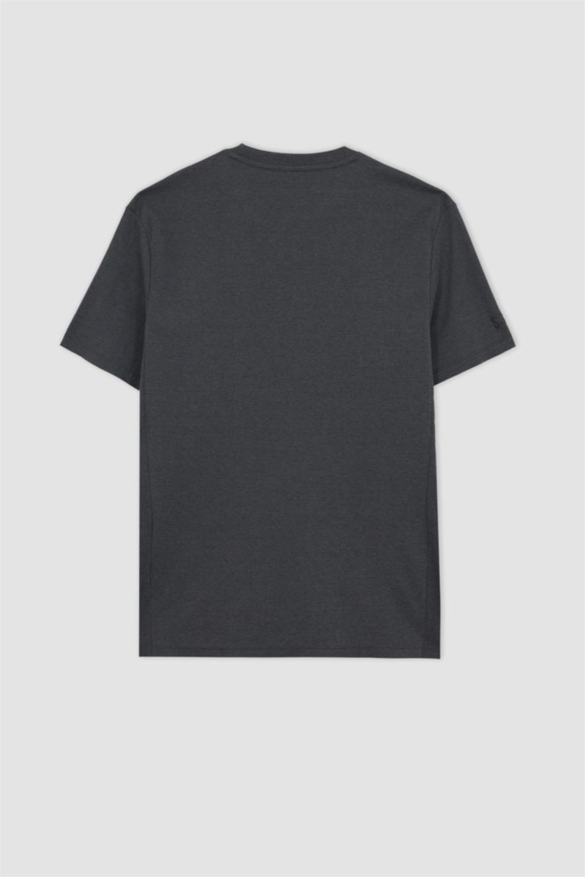 رجالي ميلانج أنترا تي شيرت بريميوم بيزك نص كم قصة عادية برقبة مستديرة ميلانج أنترا