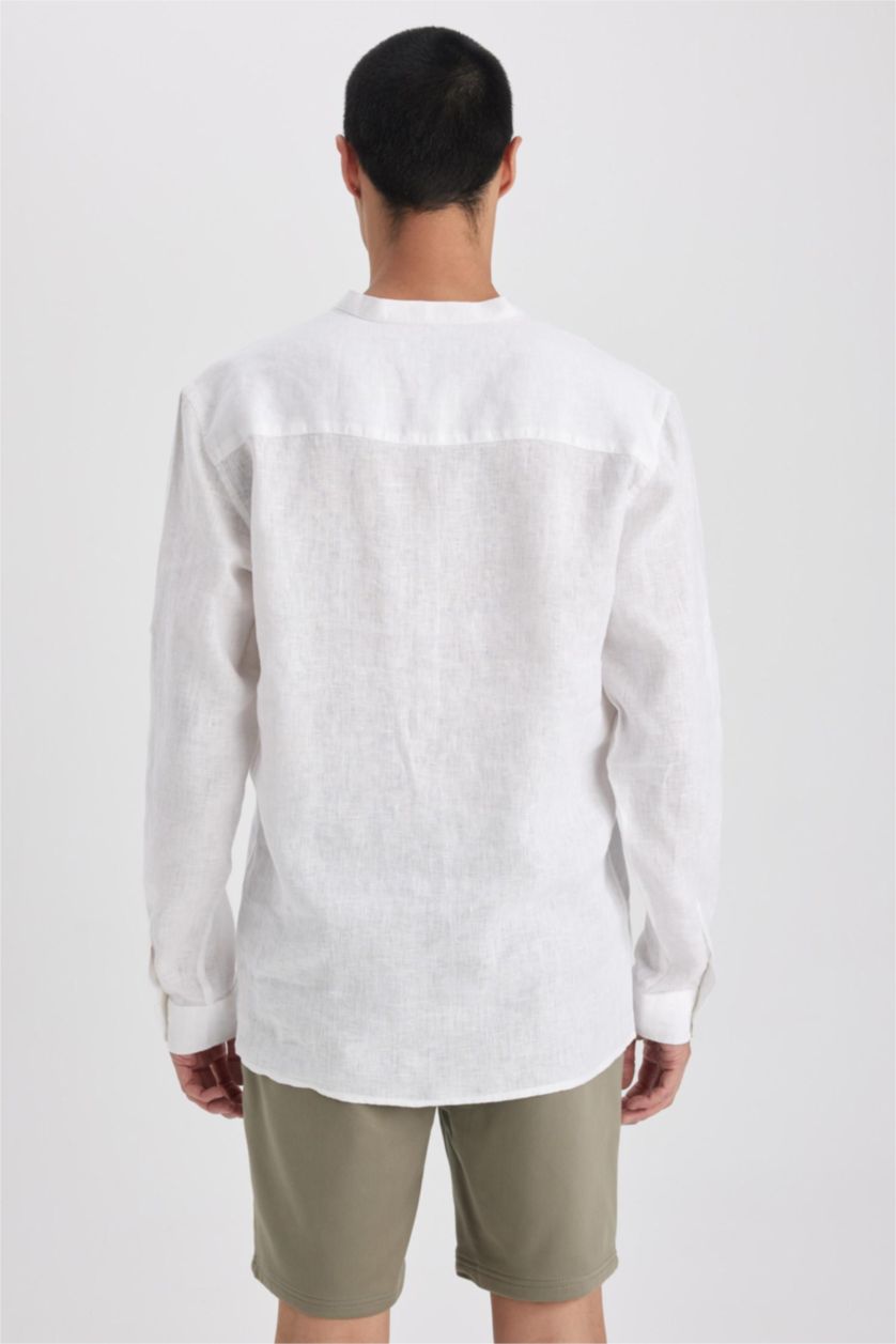 HOMME Blanc Chemise Coton Coupe Moderne à  Manches Longues