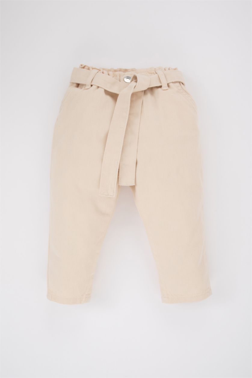 BABY GIRL Light Stone Baby Girl Comfort Fit Gabardine 2 Piece Trousers