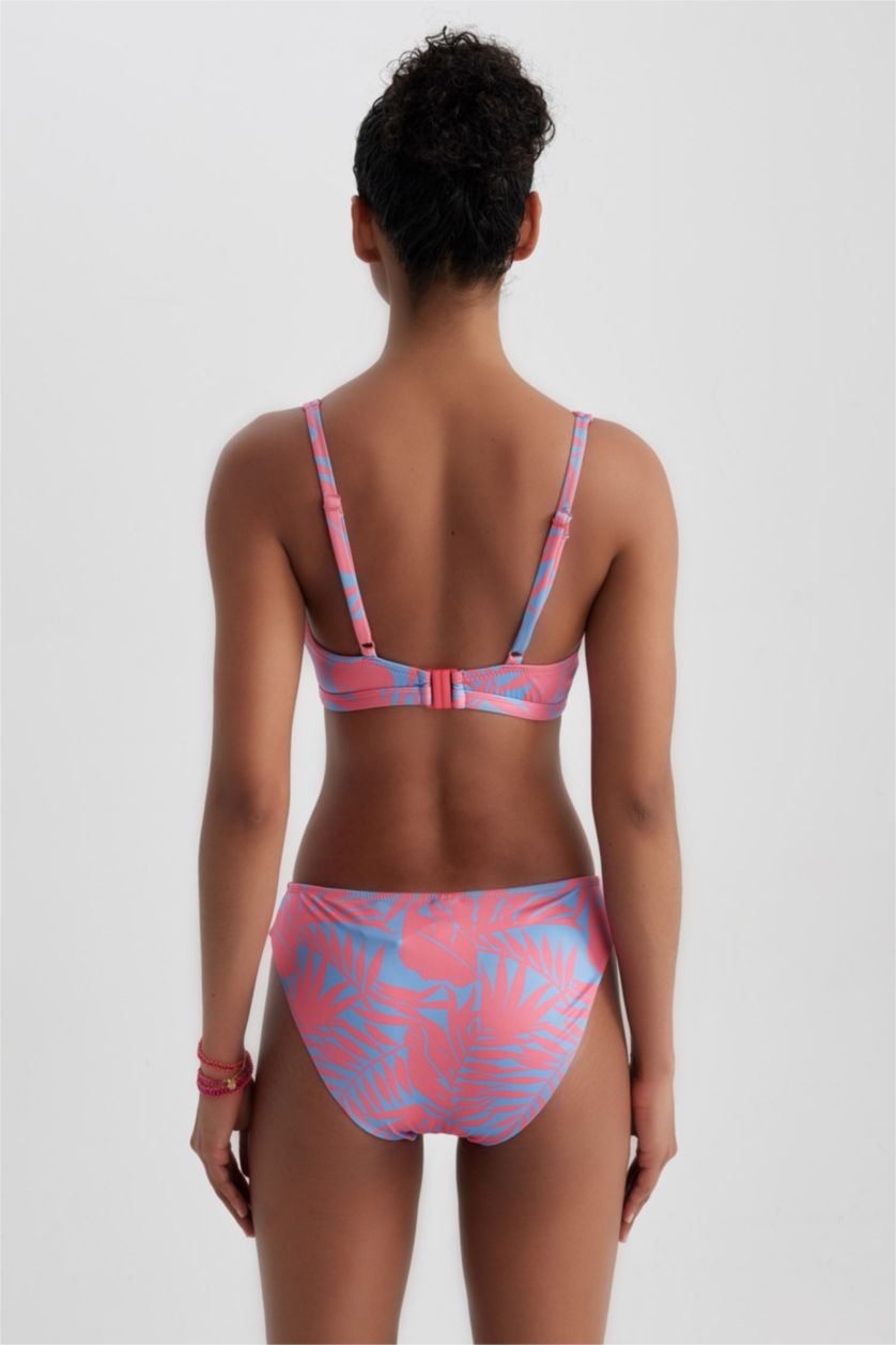 Woman Pink DeFactoFit Patterned Bikini Bottom