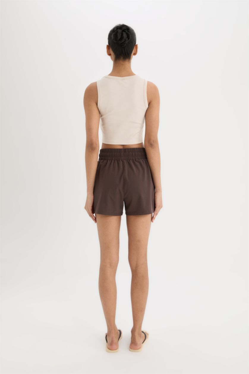 WOMAN Brown DeFactoFit Standard Fit Flexible Textured Swim Shorts