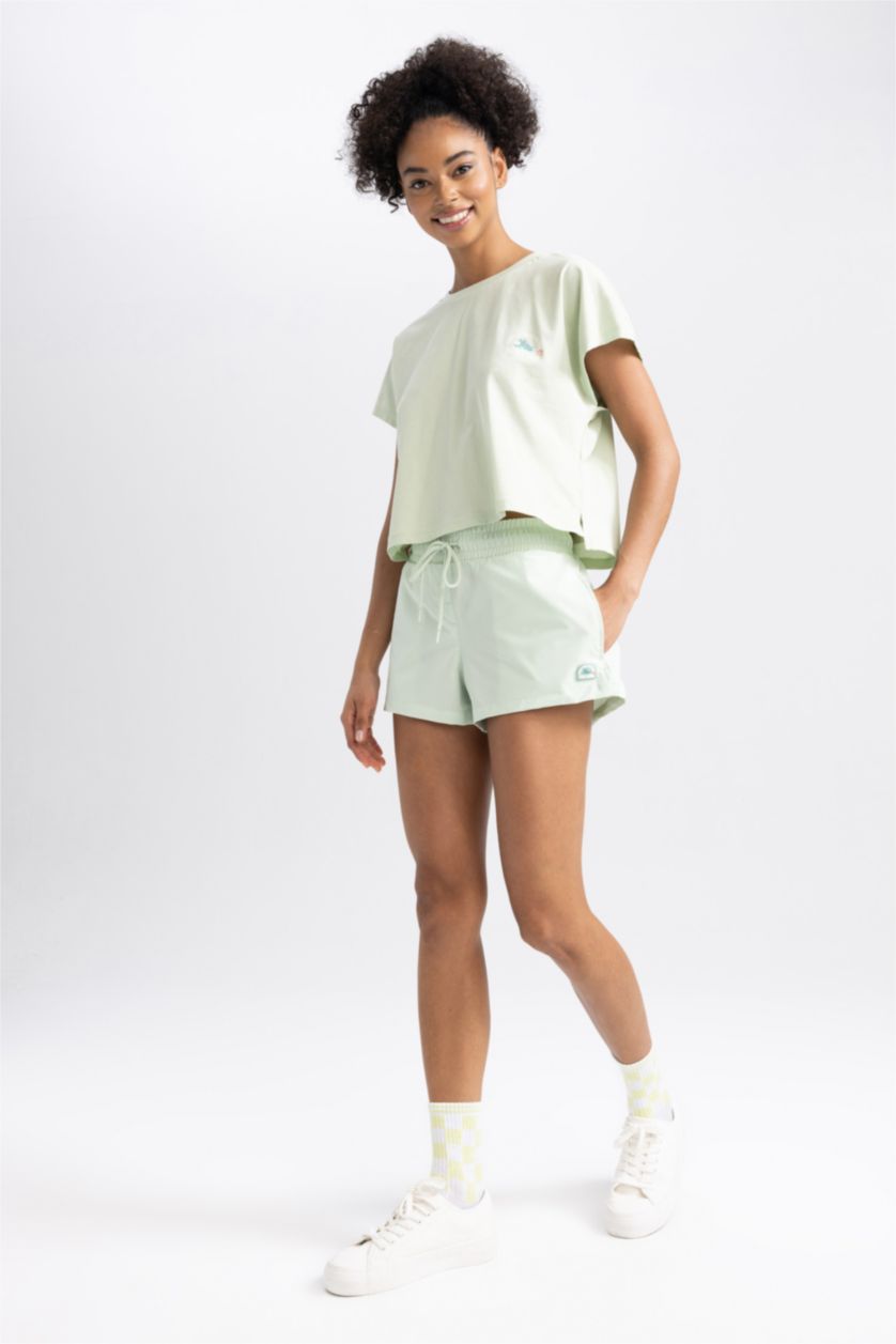 WOMAN Mint DeFactoFit Slim Fit Stretchy Textured Swimming Shorts