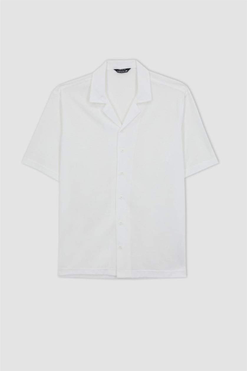 Erkek Ekru DeFactoFit Oversize Fit Apaş Yaka Sporcu Tişört