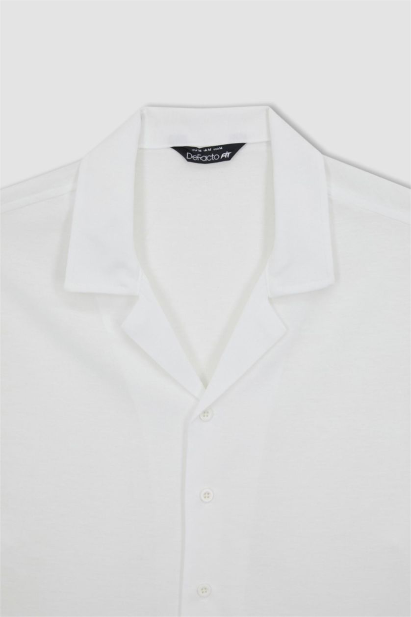 Erkek Ekru DeFactoFit Oversize Fit Apaş Yaka Sporcu Tişört