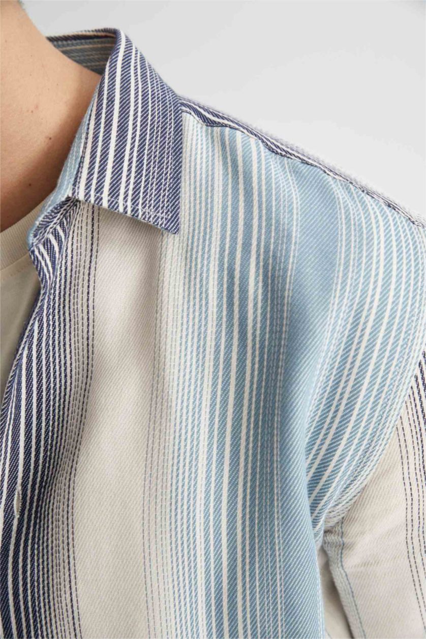 HOMME Blanc Chemise à manches longues coupe moderne