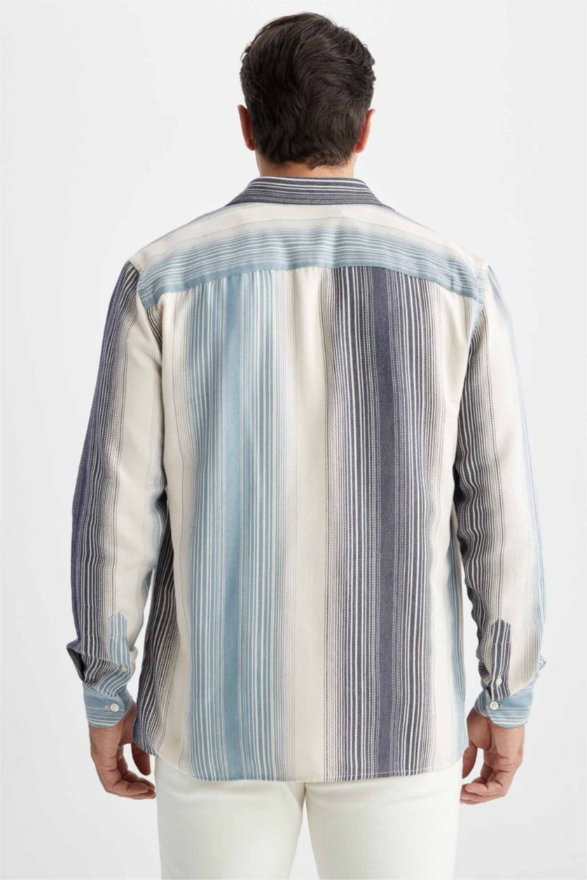 HOMME Blanc Chemise à manches longues coupe moderne