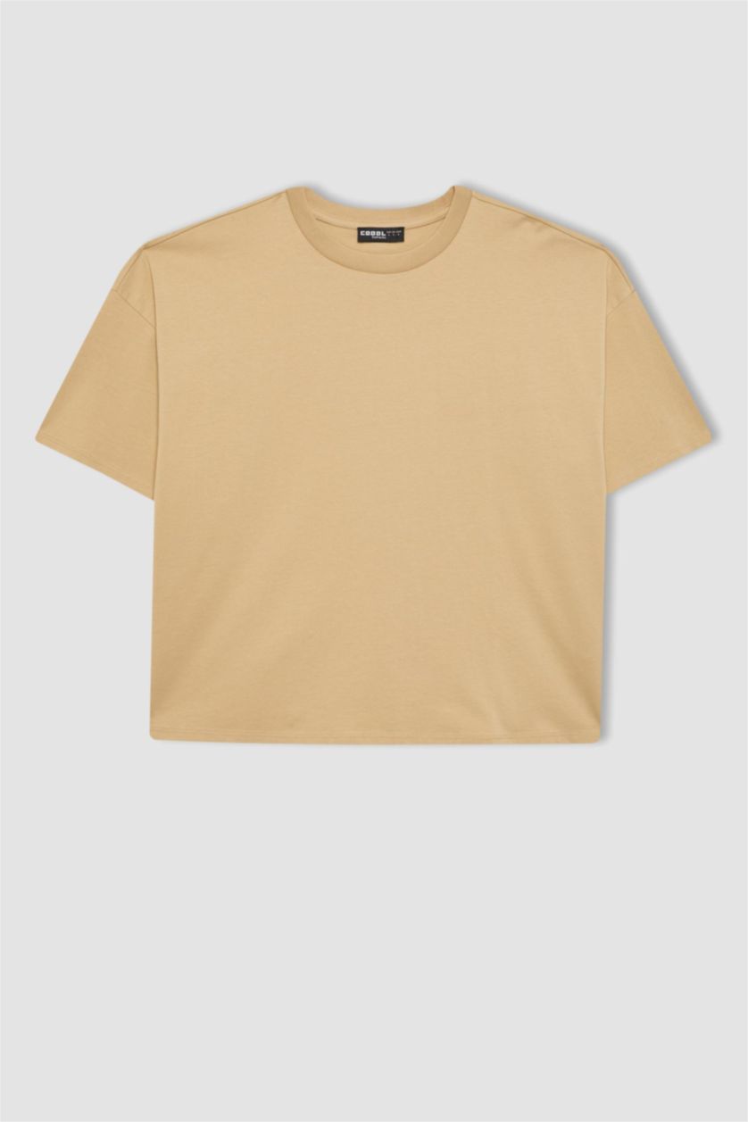 Woman Sand Loose Fit Short Sleeve T-Shirt