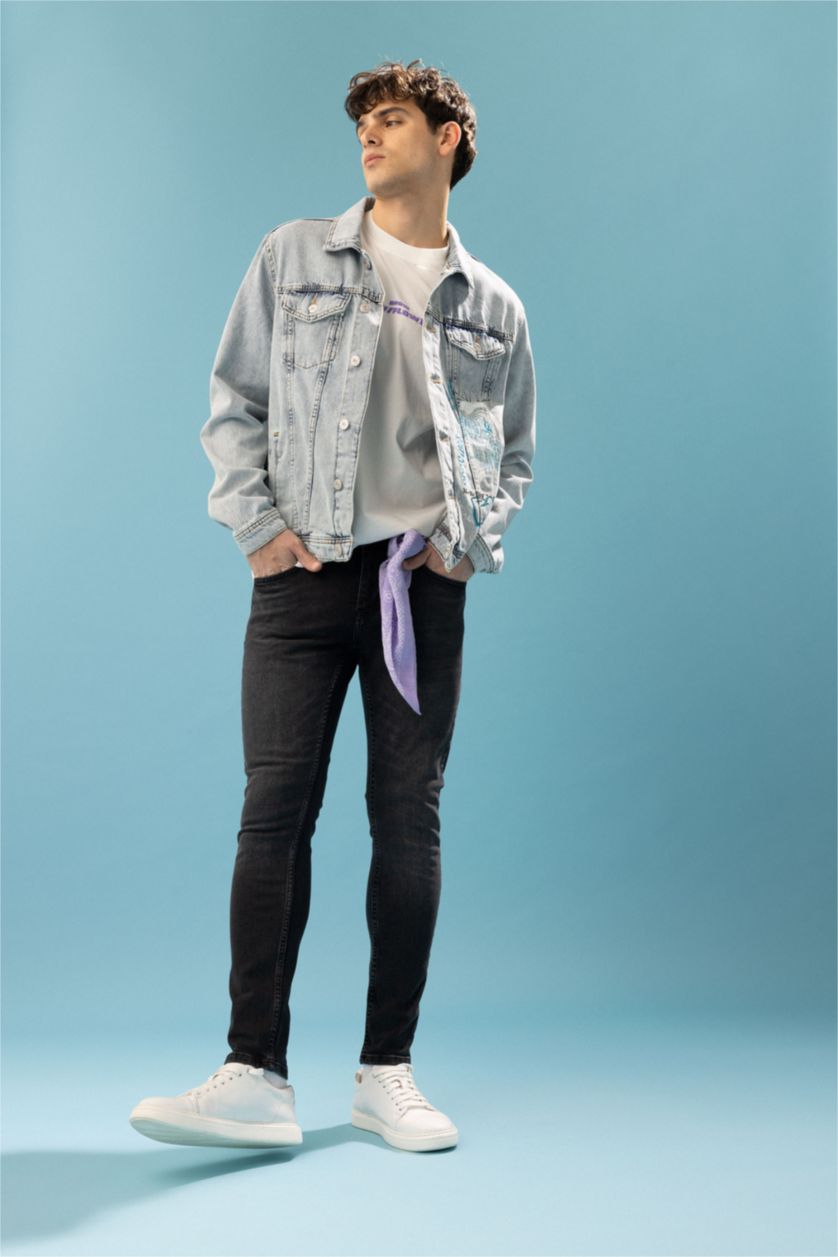 MAN Black Slim Comfort Fit Normal Waist Narrow Leg Jeans