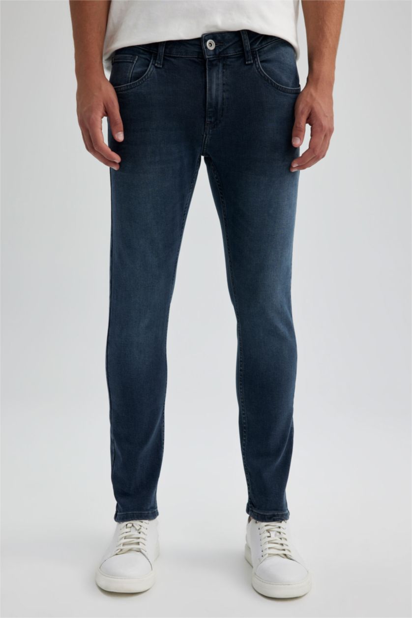 رجال أسود أزرق بنطلون جينز بقصة ضيقة مريحة