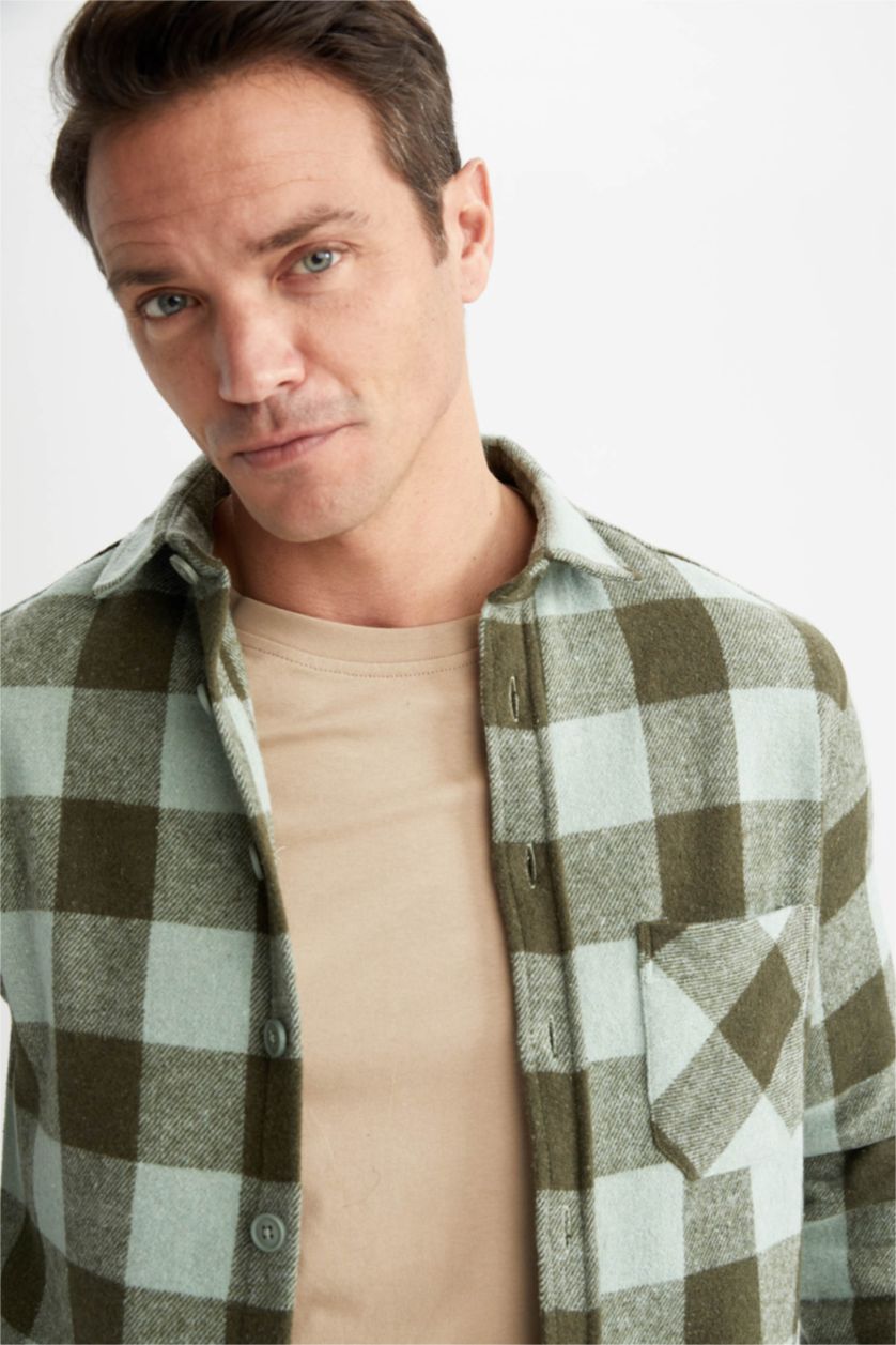 HOMME Vert Chemise À Manches Longues Pour Hommes