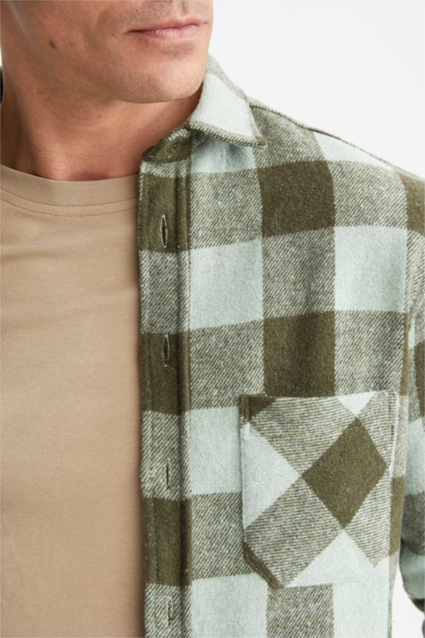 HOMME Vert Chemise À Manches Longues Pour Hommes