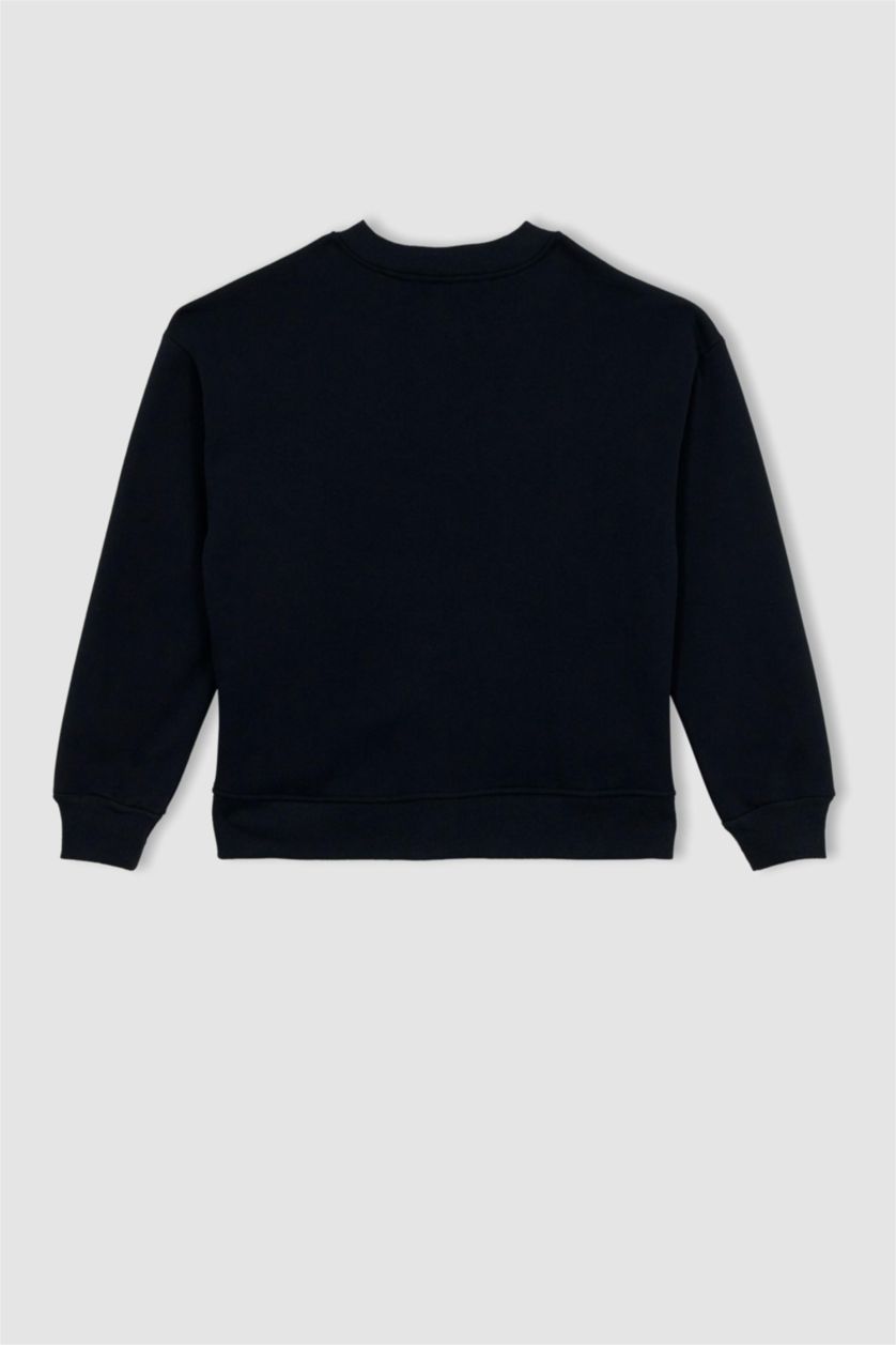 Kadın Lacivert Baskılı Bomber Ceket