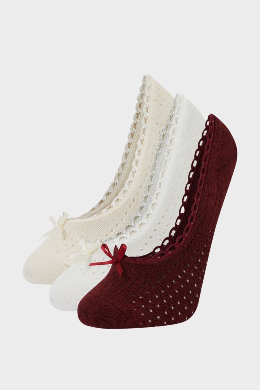 WOMAN Bordeaux 3 piece Cotton Babet Socks
