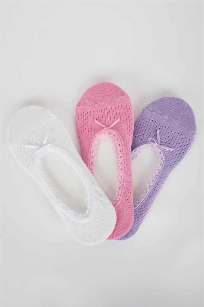 حريمي زهري شرابات فلات قطن - 3 قطع