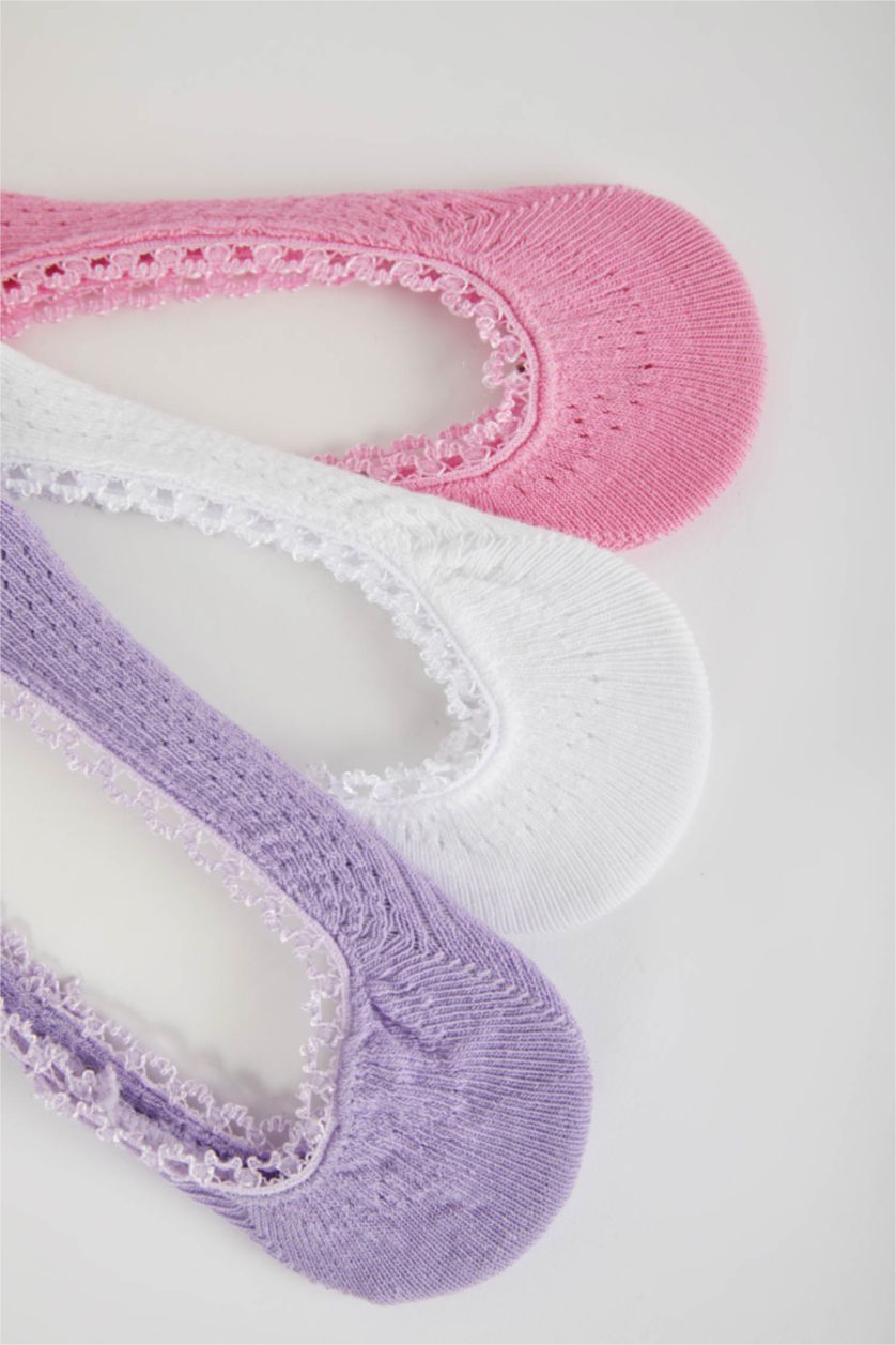 حريمي زهري شرابات فلات قطن - 3 قطع