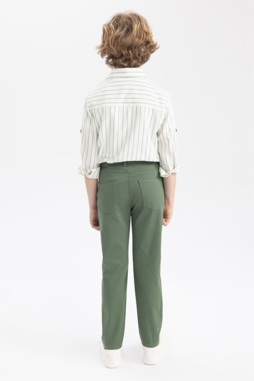 Хлопчачий Темно-зелений Брюки стандартного крою з габардину для хлопчиків