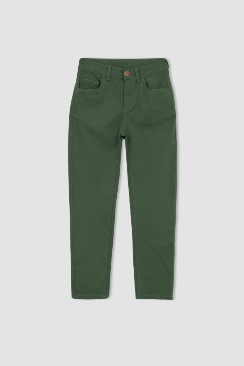 Хлопчачий Темно-зелений Брюки стандартного крою з габардину для хлопчиків