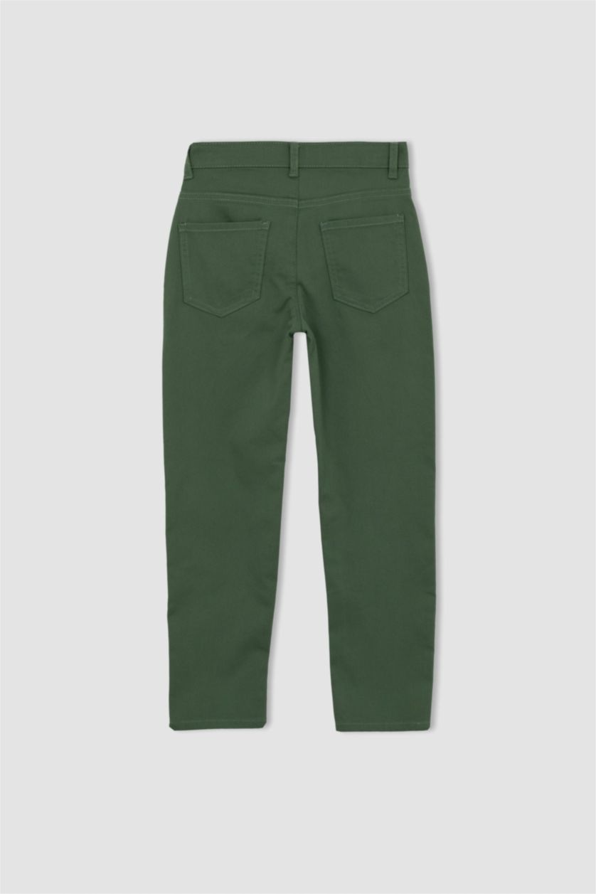 Хлопчачий Темно-зелений Брюки стандартного крою з габардину для хлопчиків