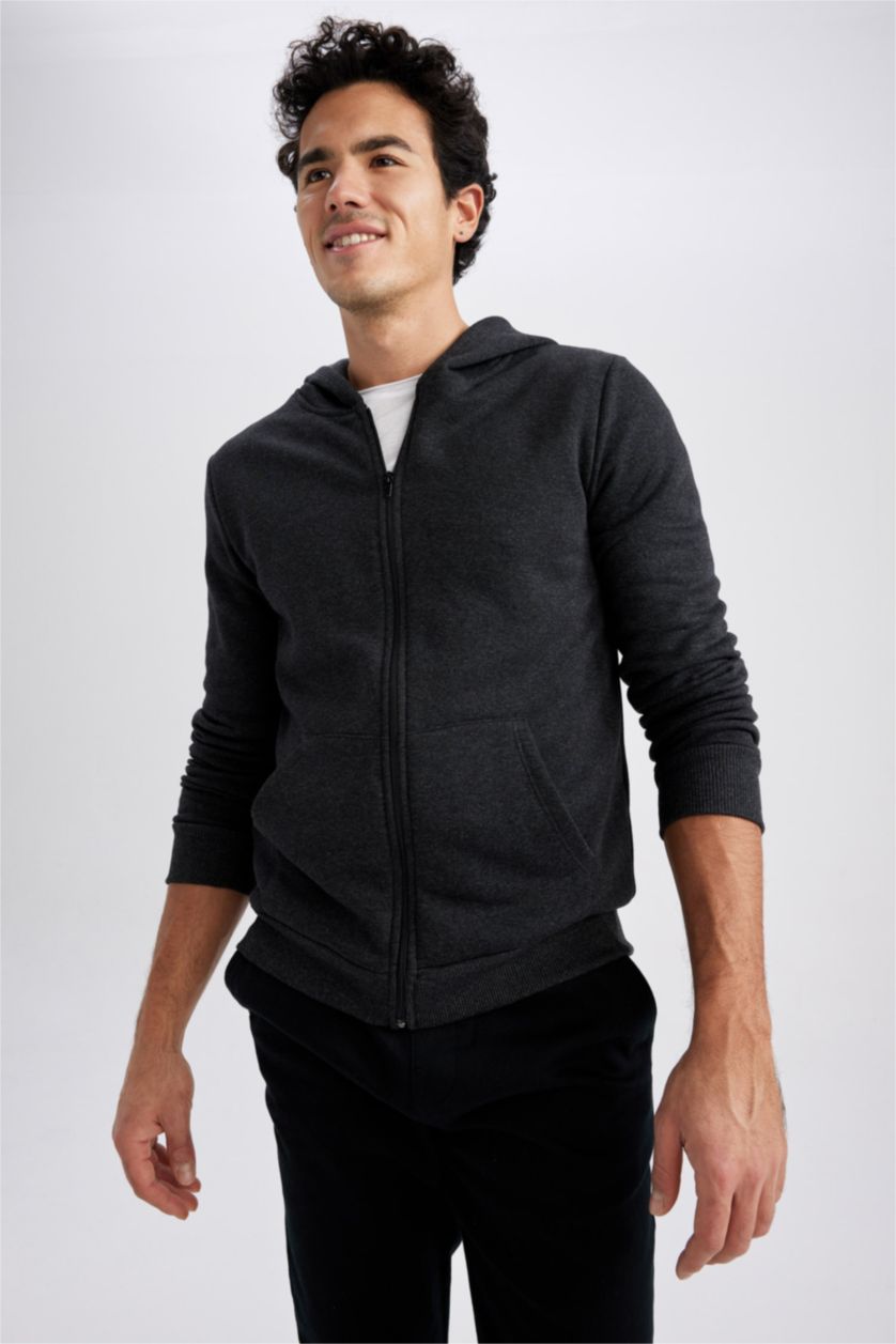 Чоловічий Антрацит Світшот стандартного крою з капюшоном для чоловіків