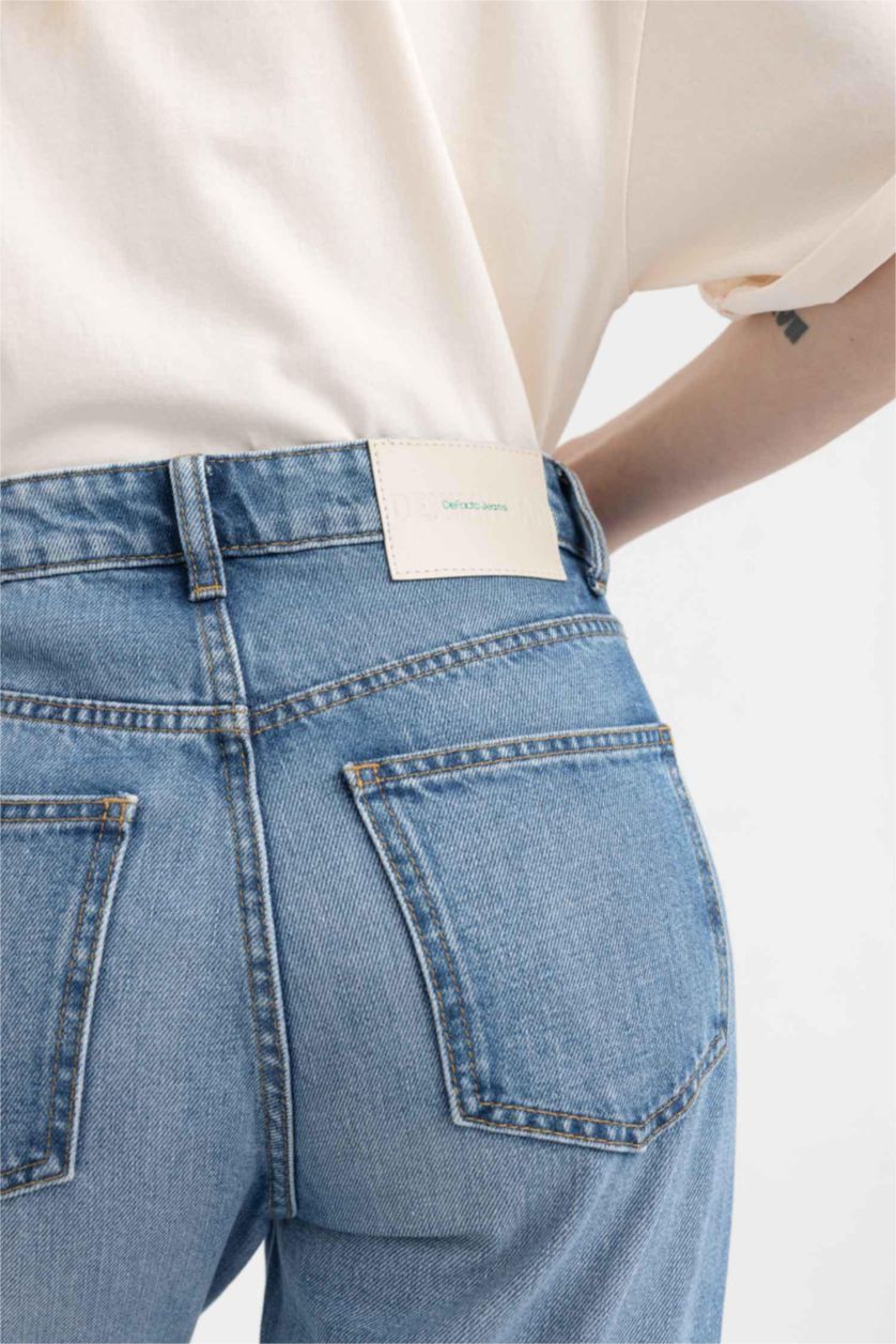 WOMAN Light Blue DeFacto X Wiser Wash Mom Fit Jeans