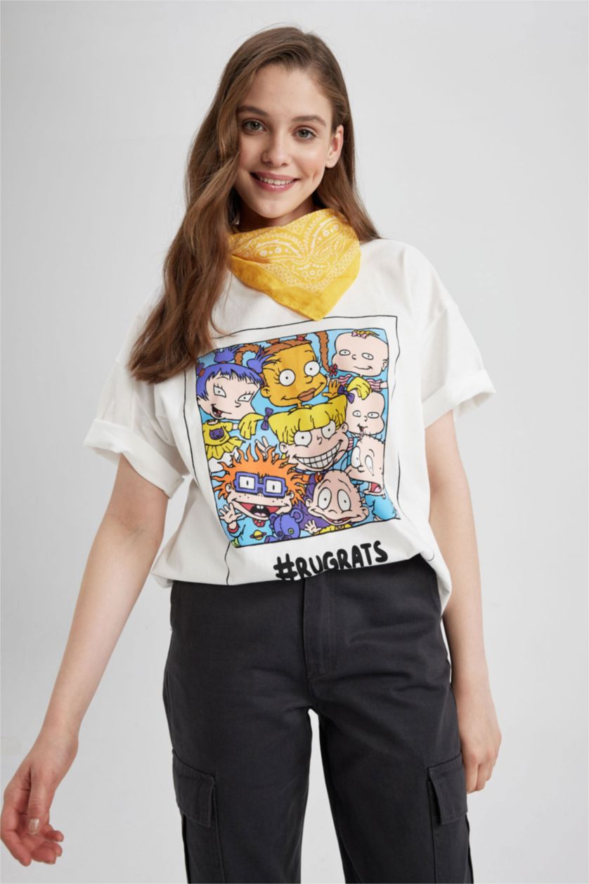 WOMAN White Coool Rugrats Oversize Fit Short Sleeve T-Shirt